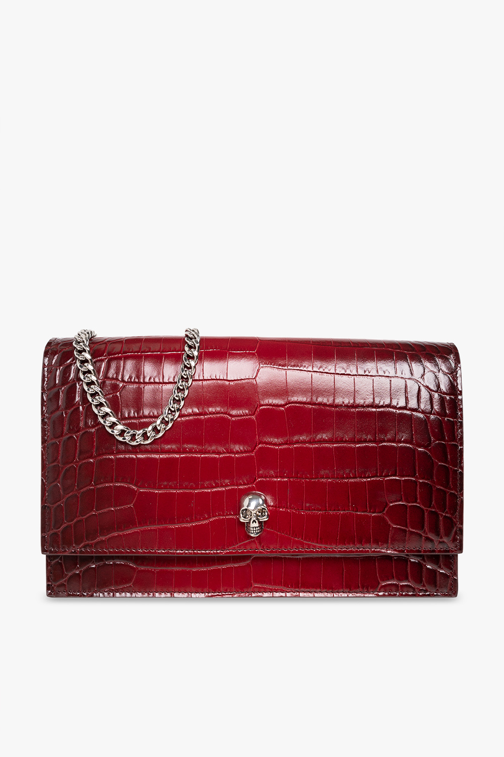 ALEXANDER MCQUEEN CLUTCH WITH RING HANDLE - Red 'Skull ALEXANDER MCQUEEN CLUTCH WITH RING HANDLE - Red 'Skull